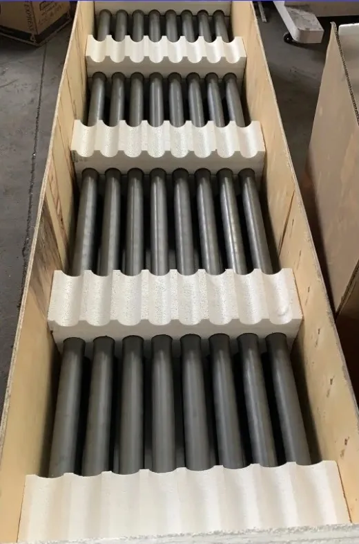 Silicon carbide tube packing on-site