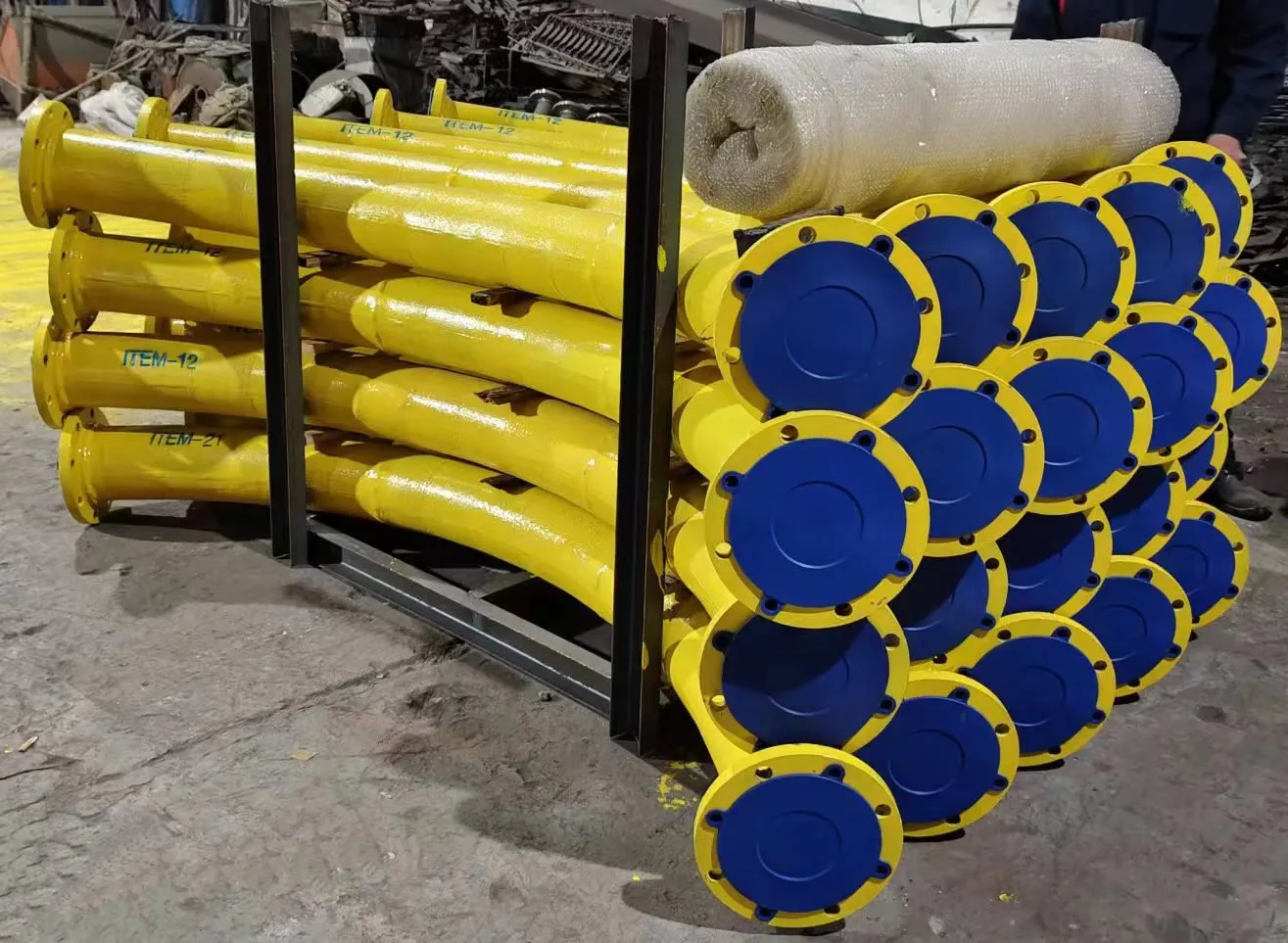 Pipe bundle wrapped with film