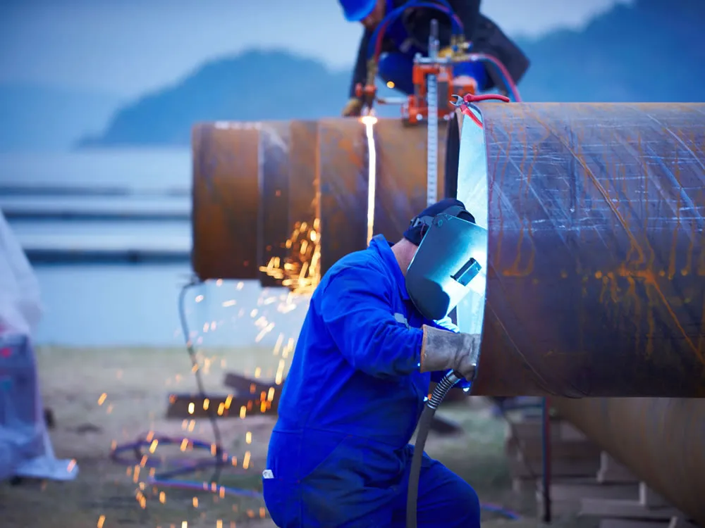 DSAW pipes on process