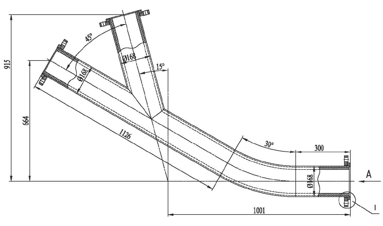 Ceramic tile lined T-Elbow Anti-Abrasion
