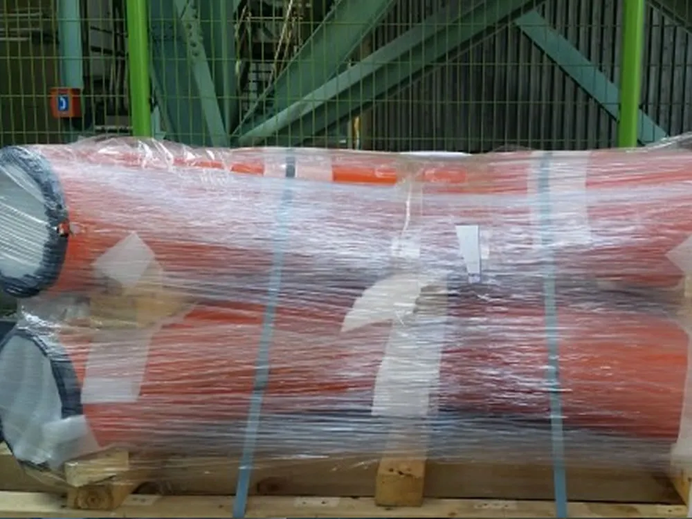 Rainproof wrapping on abrasion-resistant pipe