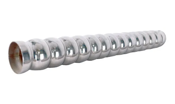 Stainless steel corrugated tube showing its unique wave structure
